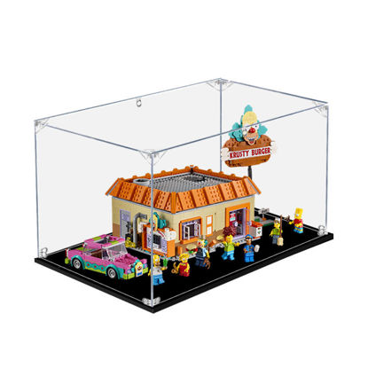 Picture of Acrylic Display Case for LEGO 10352 Icons The Simpsons Krusty Burger Figure Storage Box Dust Proof Glue Free