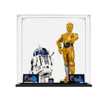 Picture of Acrylic Display Case for LEGO Star Wars 75398 C-3PO+75379 R2-D2 Figure Storage Box Dust Proof Glue Free