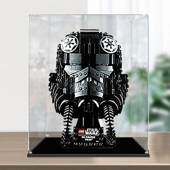 Picture of Acrylic Display Case for LEGO 75274 Star Wars TIE Fighter Pilot Helmet Figure Storage Box Dust Proof Glue Free