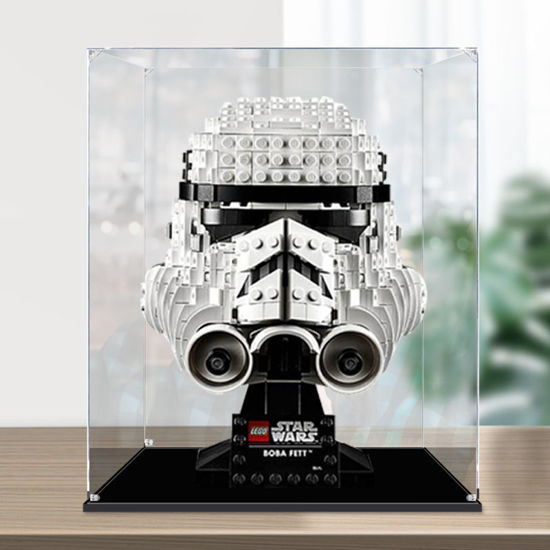 Picture of Acrylic Display Case for LEGO 75276 Star Wars Stormtrooper Helmet Figure Storage Box Dust Proof Glue Free