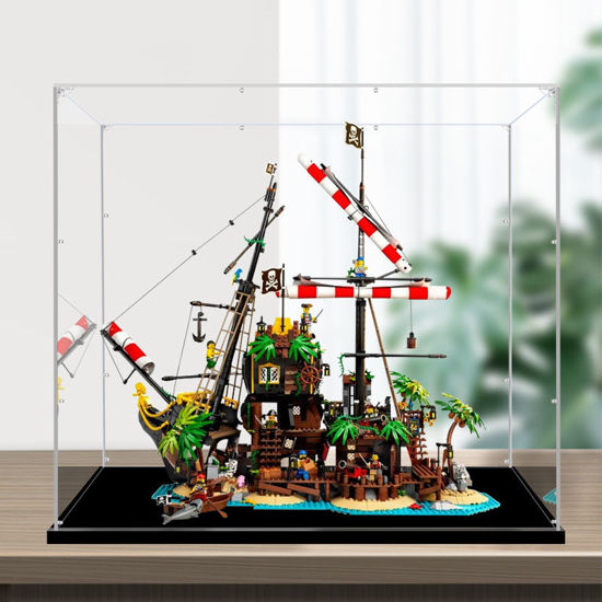 Picture of Acrylic Display Case for LEGO 21322 Ideas Pirates of Barracuda Bay Figure Storage Box Dust Proof Glue Free