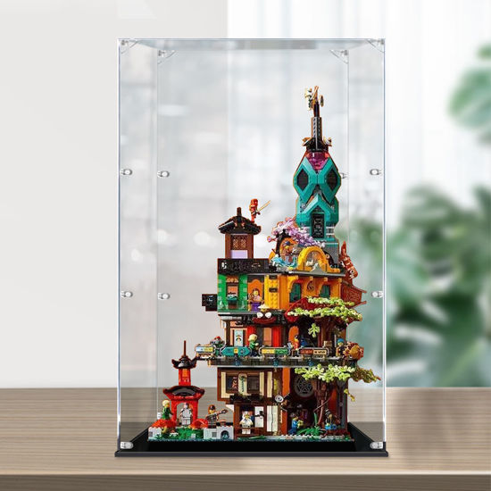 Picture of Acrylic Display Case for LEGO 71741 Ninjago City Gardens Figure Storage Box Dust Proof Glue Free