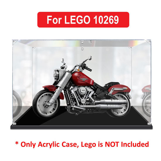 Picture of Acrylic Display Case for LEGO 10269 Creator Expert Harley-Davidson Fat Boy Figure Storage Box Dust Proof Glue Free