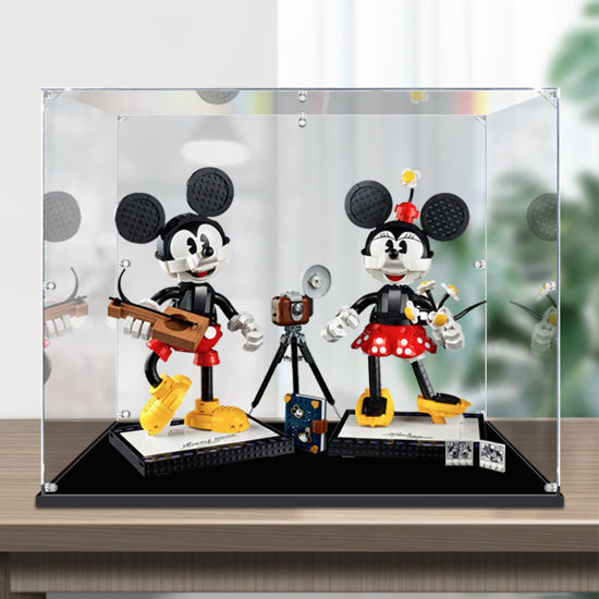 Picture of Acrylic Display Case for LEGO 43179 Disney Mickey Mouse and Minnie Mouse Buildable Characters Figure Storage Box Dust Proof Glue Free