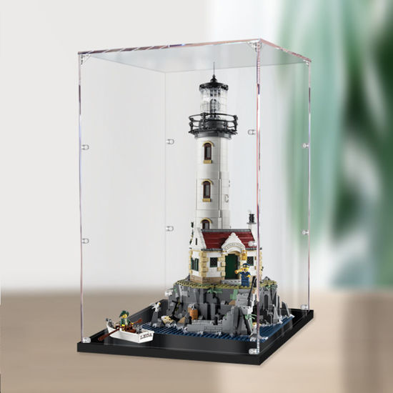 Picture of Acrylic Display Case for LEGO 21335 Ideas Motorised Lighthouse Figure Storage Box Dust Proof Glue Free