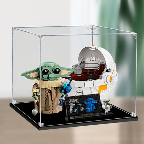 Picture of Acrylic Display Case for LEGO 75403 Star Wars Grogu with Hover Pram Figure Storage Box Dust Proof Glue Free