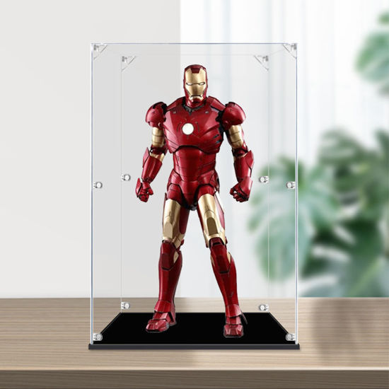 Picture of Acrylic Display Case for Hot Toys Marvel Avengers Endgame Captain America Iron Man 1:6 1/6 Scale Figure Storage Box Dust Proof Glue Free