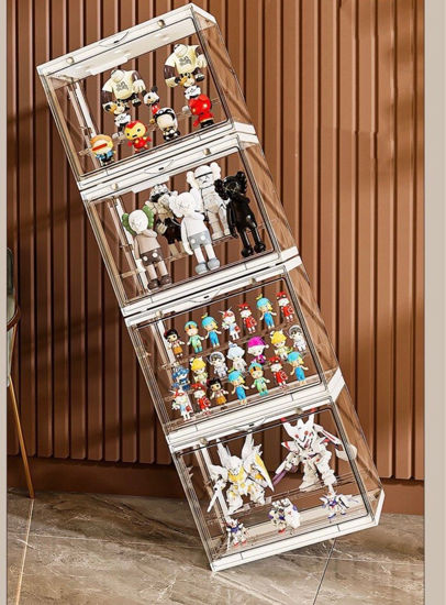 Picture of 4 X Display Case for LEGO Minifigure Pop Mart Funko Mystery Minis Minecraft with LED Lights