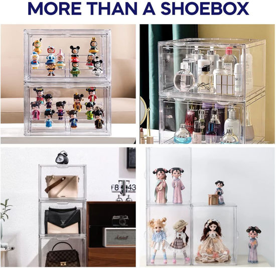 Picture of 3 X Premium Sneaker Acrylic Display Shoe Box Storage Case Clear  Stackable