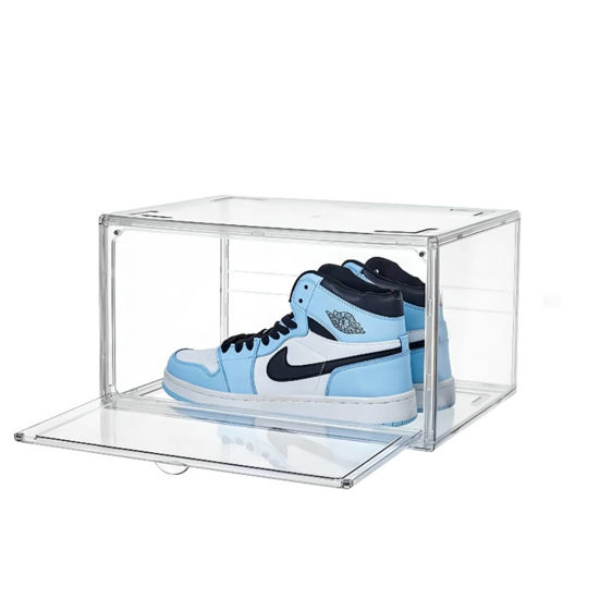 Picture of 3X Premium Sneaker Acrylic Display Shoe Box Storage Case Side Open Clear  Stackable