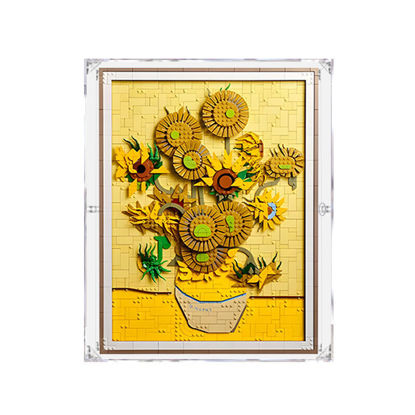 Picture of Acrylic Display Case for LEGO 31215 Art Vincent van Gogh Sunflowers Figure Storage Box Dust Proof Glue Free