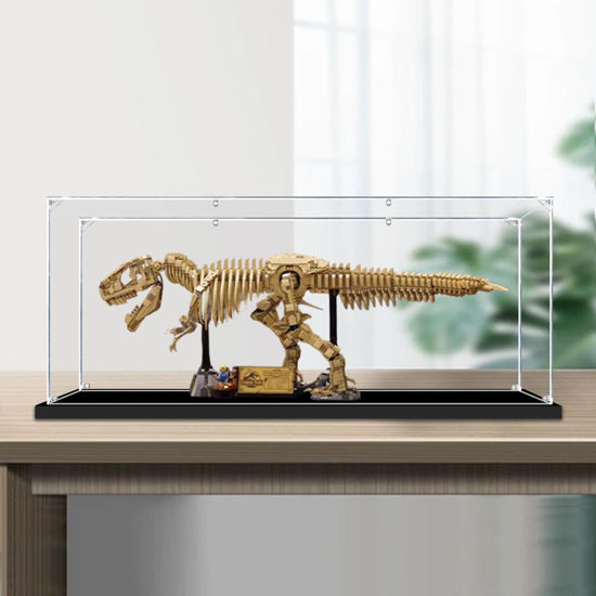 Picture of Acrylic Display Case for LEGO 76968 Jurassic World Dinosaur Fossils Tyrannosaurus rex Figure Storage Box Dust Proof Glue Free