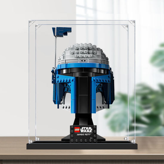 Picture of Acrylic Display Case for LEGO 75408 Star Wars Jango Fett Helmet Figure Storage Box Dust Proof Glue Free