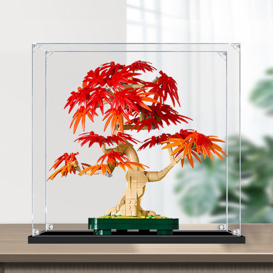 Picture of Acrylic Display Case for LEGO 10348 Icons Botanicals Japanese Red Maple Bonsai Tree Figure Storage Box Dust Proof Glue Free