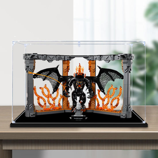 Picture of Acrylic Display Case for LEGO 10367 Icons Lord of the Rings Balrog Book Nook Figure Storage Box Dust Proof Glue Free