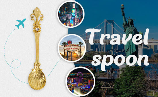 Picture of 36 Tea Spoon Souvenir Spoon Display Case Holder Cabinet with UV Protection