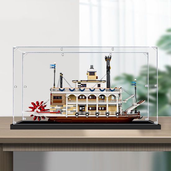 Picture of Acrylic Display Case for LEGO 21356 Ideas River Steamboat Figure Storage Box Dust Proof Glue Free