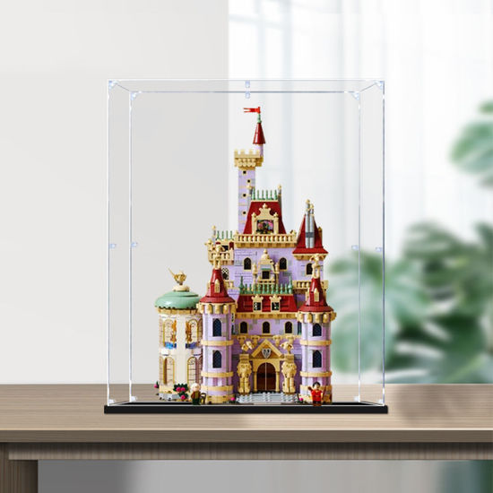 Picture of Acrylic Display Case for LEGO 43263 Disney Princess Beauty and the Beast Castle Figure Storage Box Dust Proof Glue Free