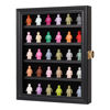 Picture of Small Minifigure Display Case - Building Block Toy Minifigures Display Case Minifigure Wall Cabinet Showcase for Small Miniature Collectibles Mini Brands, with Acrylic Door Lockable (Black Finish Frame)