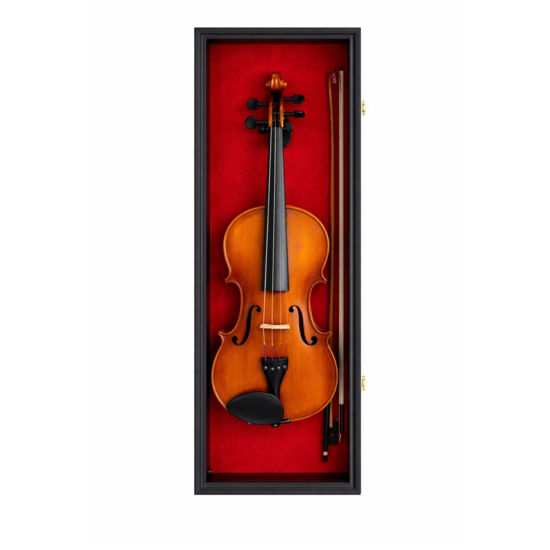 Picture of Wall Mounted Violin Display Case Shadow Box Lockable Acrylic Door Black Frame