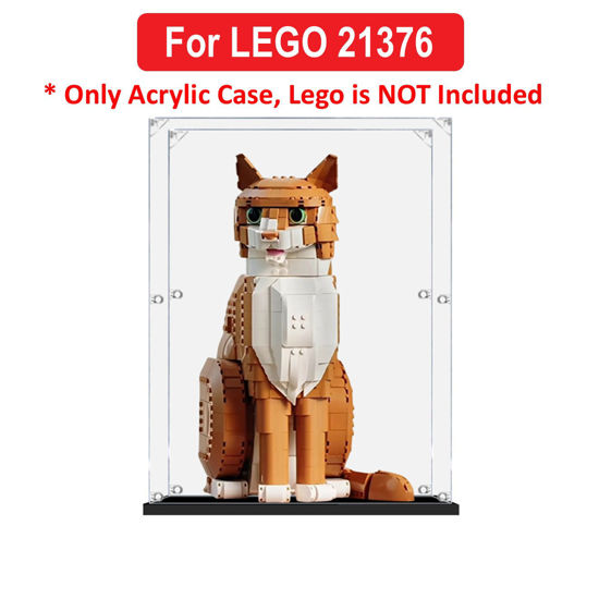 Picture of Acrylic Display Case for LEGO 21376 Ideas Orange Cat Figure Storage Box Dust Proof Glue Free