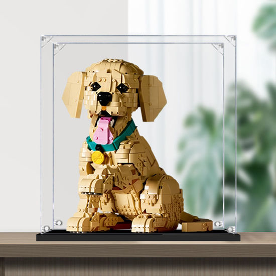 Picture of Acrylic Display Case for LEGO 11384 Icons Golden Retriever Puppy Figure Storage Box Dust Proof Glue Free